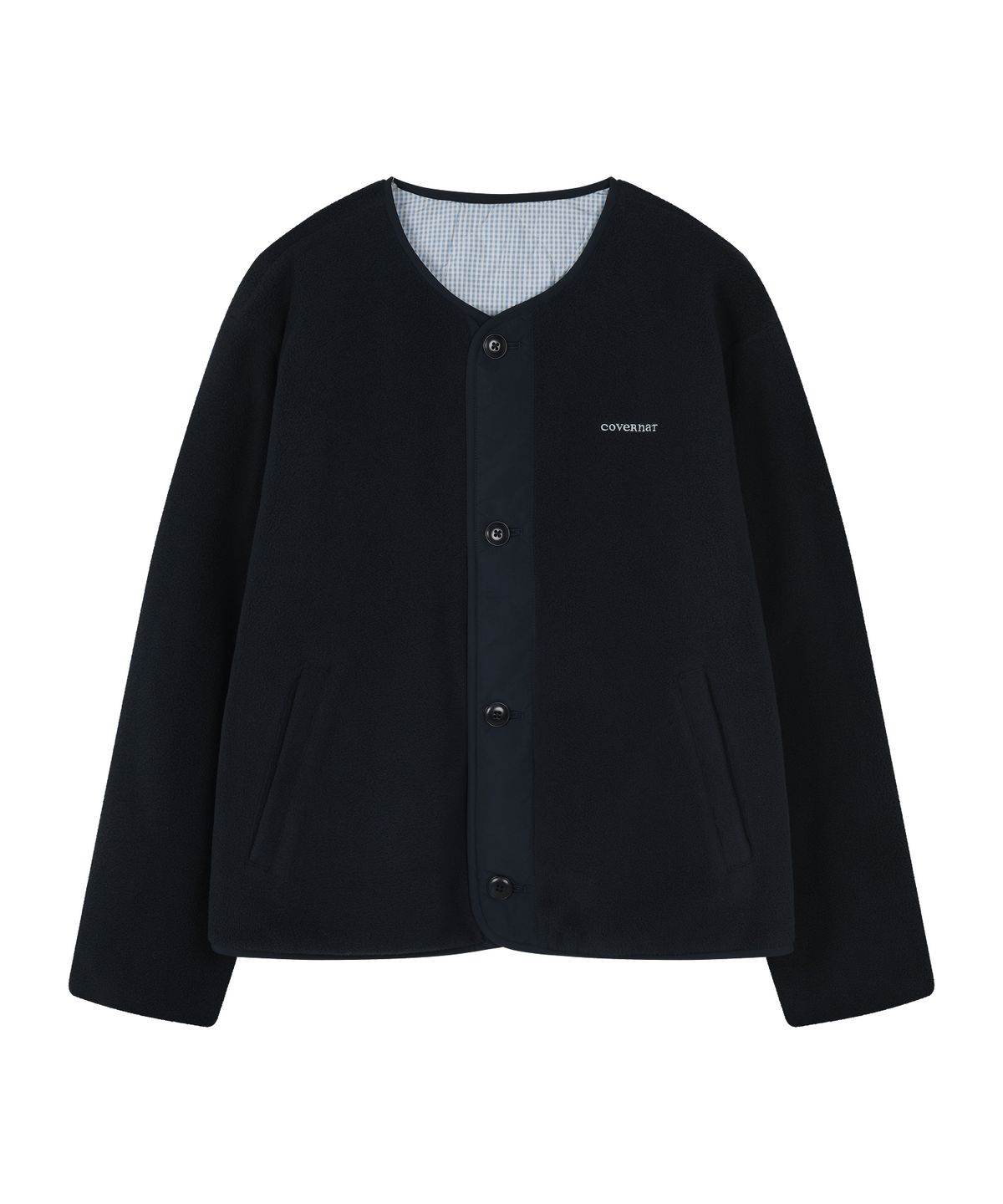 커버낫 우먼(COVERNAT WOMAN) 우먼 리버서블 플리스 퀼팅 자켓 네이비