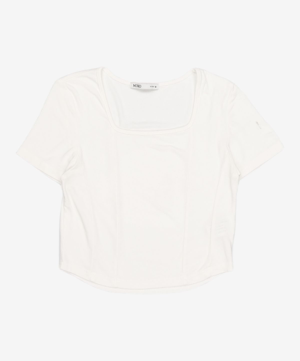미쏘(MIXXO) 스퀘어넥 크롭 반팔티_MIWHWD537A M
