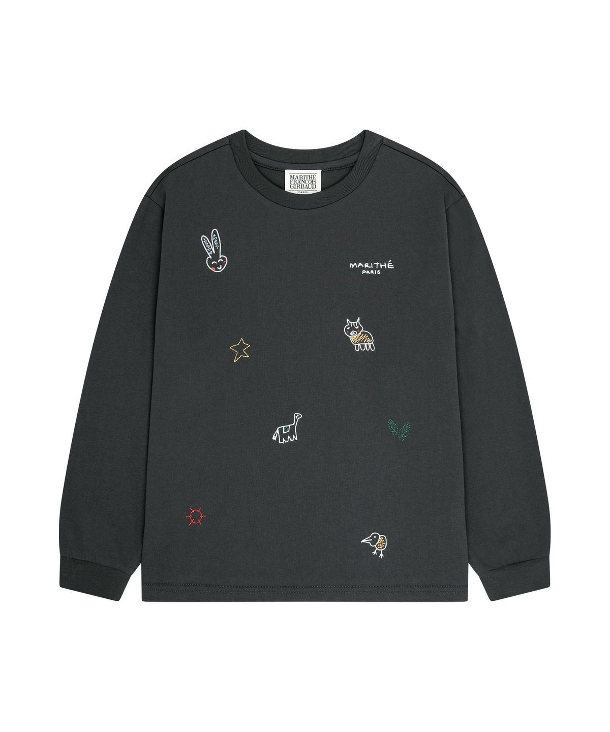 마리떼 키즈(MARITHÉ KIDS) KIDS DOODLE GRAPHIC LONG SLEEVE TEE charcoal