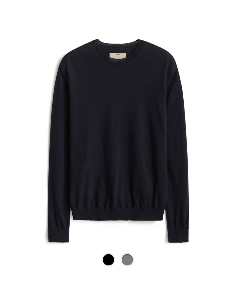 Super Fine Wool Crewneck Knit - 2 Color