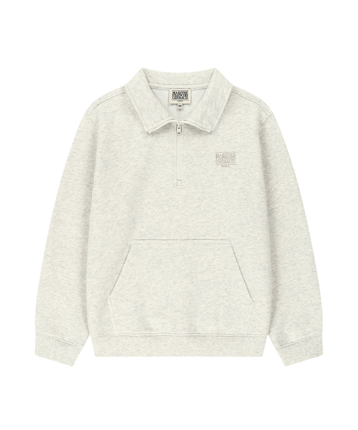 마리떼 키즈(MARITHÉ KIDS) KIDS CLASSIC LOGO HALF-ZIP SWEATSHIRT oatmeal