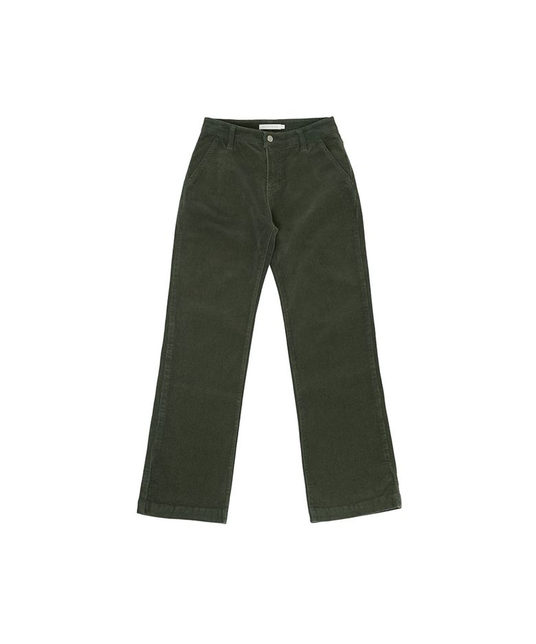 Corduroy Straight Pants (olive green)