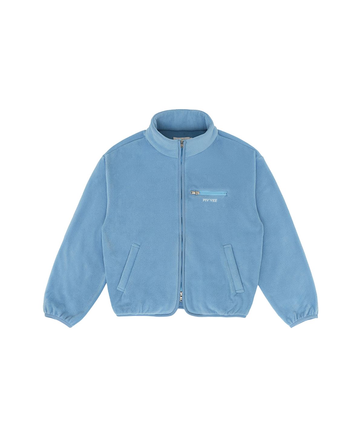 피브비(PIV’VEE) Giant Smiley Fleece Zip-up Jumper (cornflower blue)