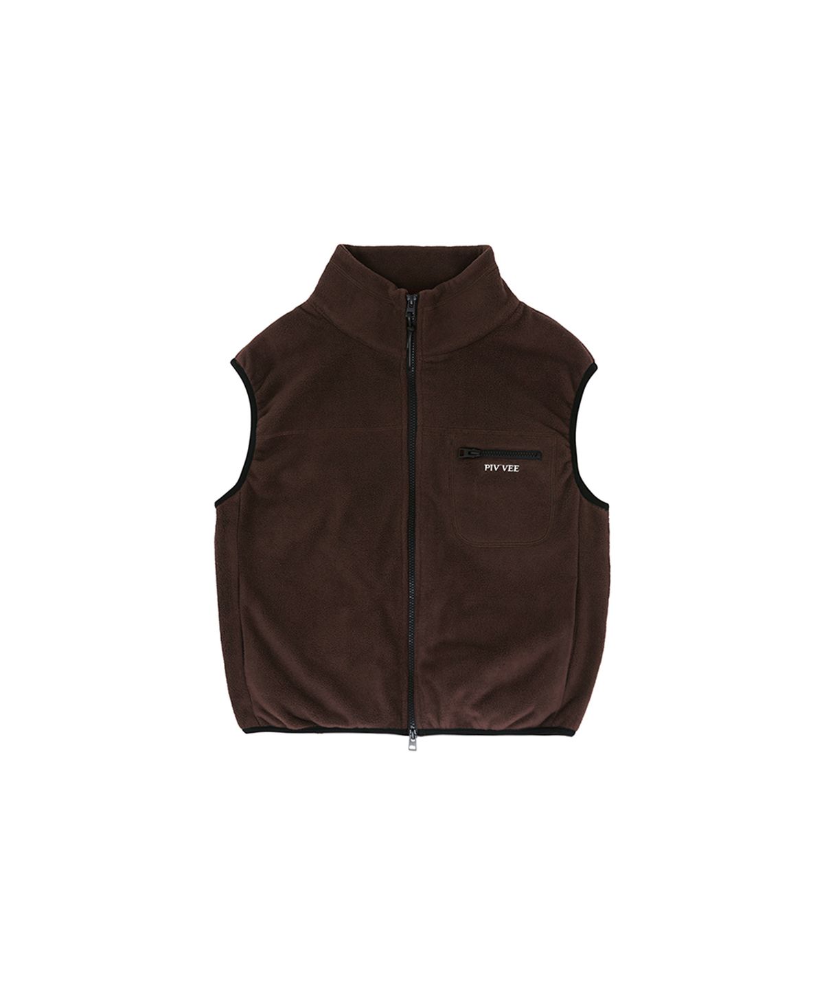 피브비(PIV’VEE) Giant Smiley Fleece Vest (chocolate brown)