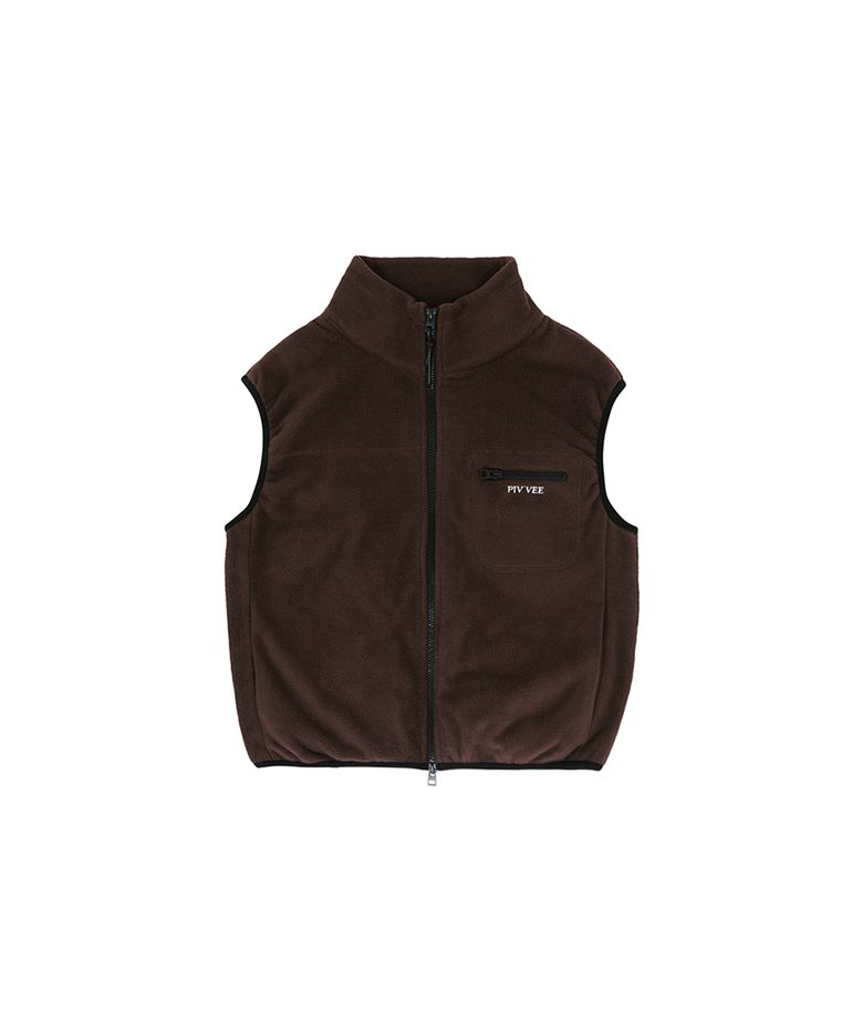 Giant Smiley Fleece Vest (chocolate brown)