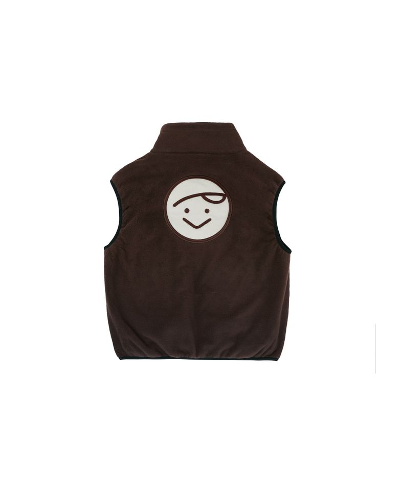 Giant Smiley Fleece Vest (chocolate brown)