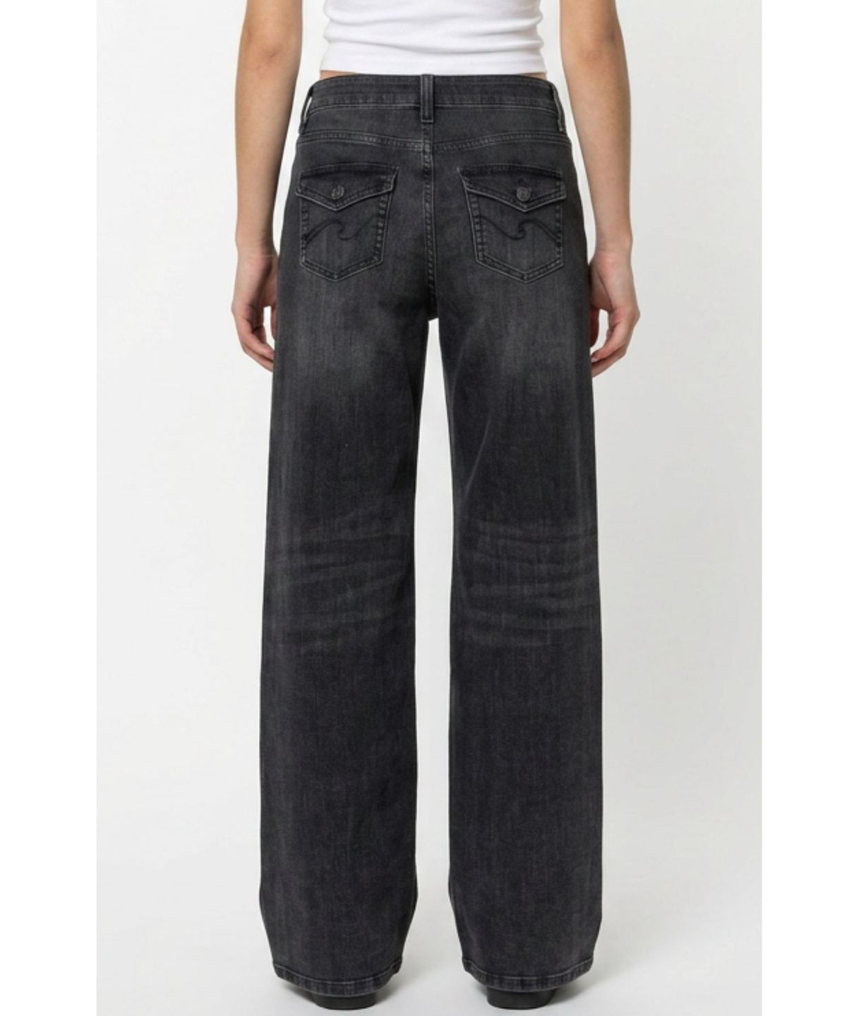 섭듀드(SUBDUED) Wide-leg Low-rise Jeans(ANTHRACITE)