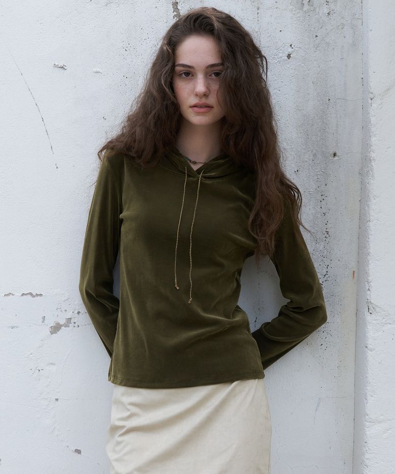 A3629 벨루어 후디_Olive