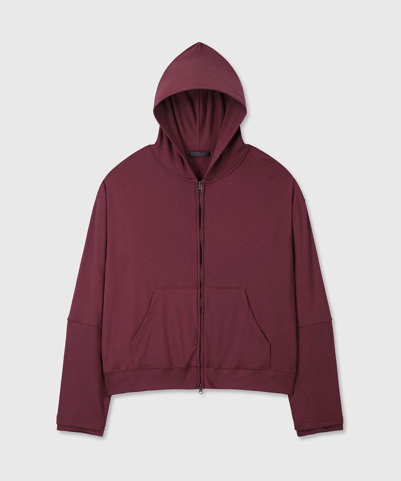 SOFT UNIFORM HOOD ZIP-UP (BURGUNDY)