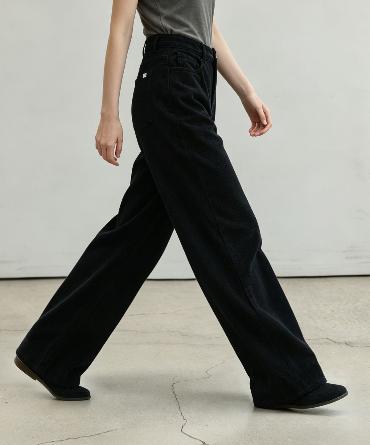 논앤논(NON AND NON) [맞춤기장] CORDUROY WIDE PANTS_NFDP6593 (BLACK)