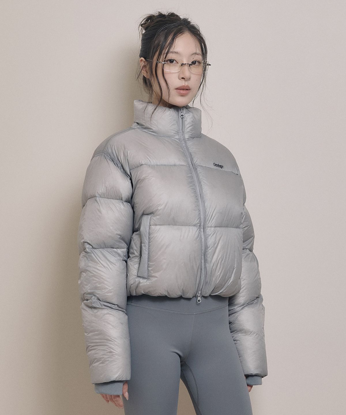 아워쉐입(OURRSHAPE) Freya Sheer Cropped Duck Down - Charcoal