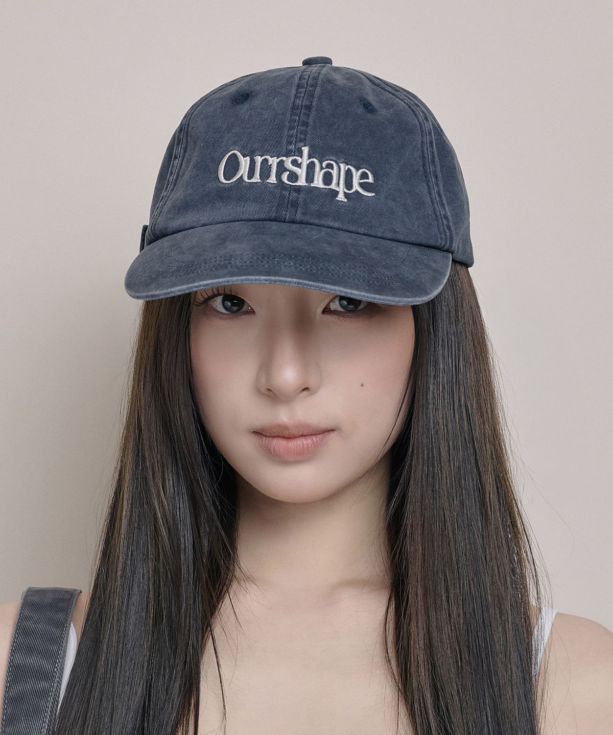 아워쉐입(OURRSHAPE) Ourrshape Logo Washed Ballcap - Dark Navy