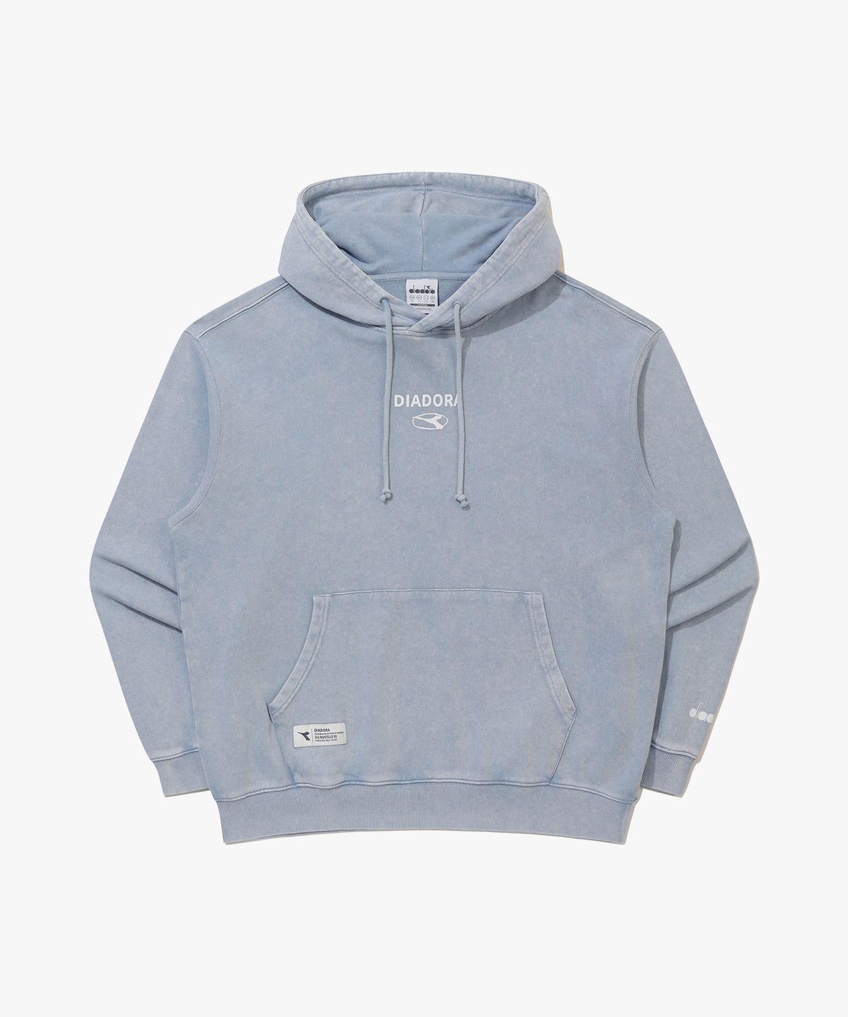 디아도라(diadora) 피그먼트 워싱 후드 티셔츠 SKYBLUE