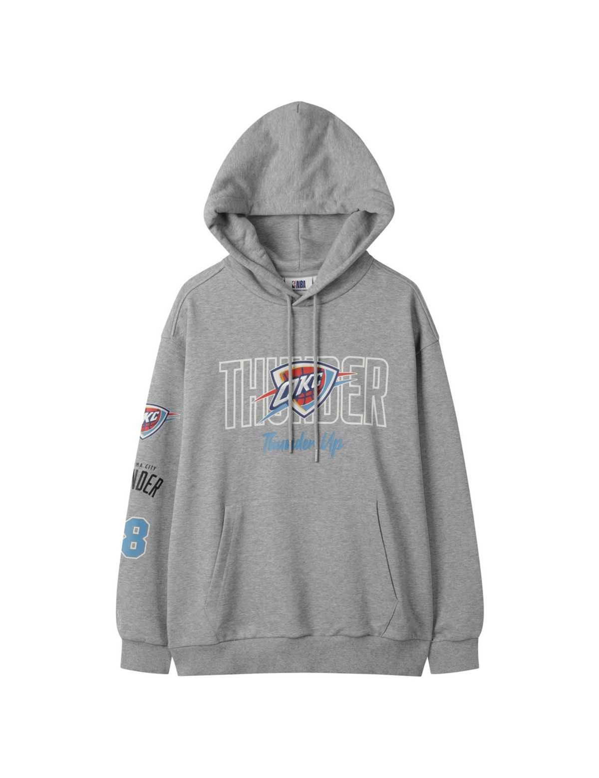 엔비에이(NBA) NBA 팀 로고 패치 후드 티셔츠 멜란지 그레이