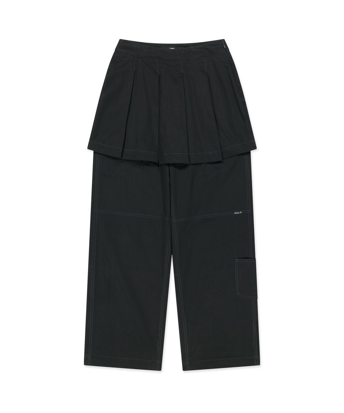 엘엠씨(LMC) WM PLEATS SKIRT LAYERED PANTS black