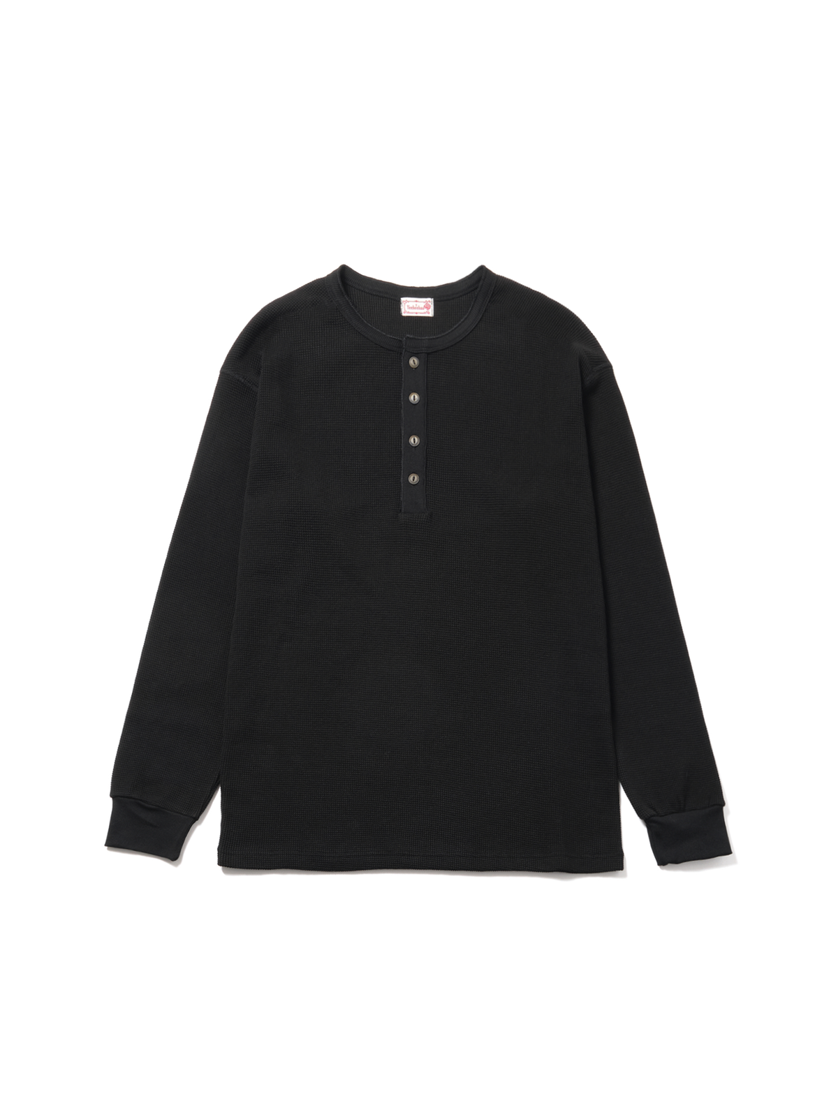 이히하(YEEHEEHAA) vintage waffle henry-neck T (BK)