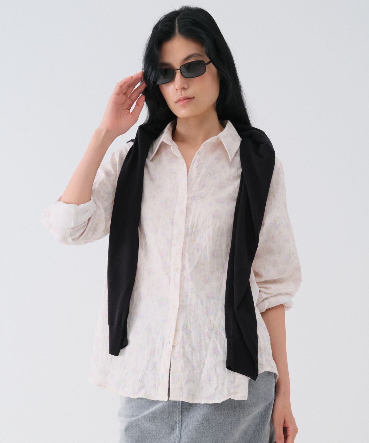 센토르(CENTAUR.KR) CRINKLE FLOWER COTTON SHIRT_PINK