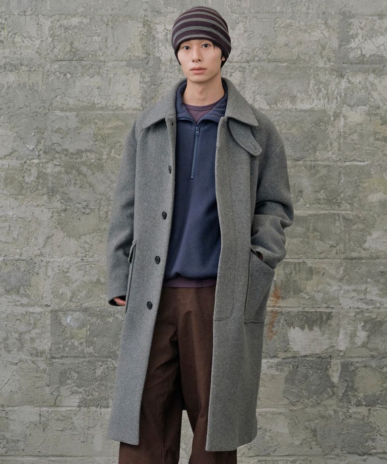 [데일리룸 PICK] [Drape Wool] 캐시미어블렌드 세미오버핏 발마칸 코트_그레이