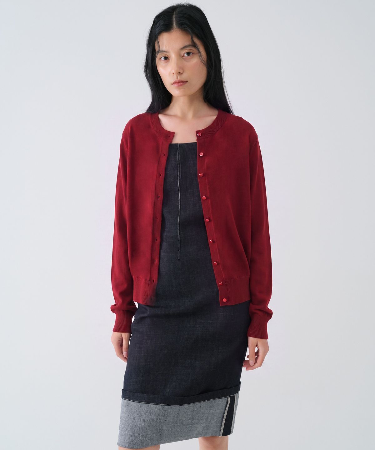 센토르(CENTAUR.KR) SOFT WOOL TENCEL ROUND CARDIGAN_RED