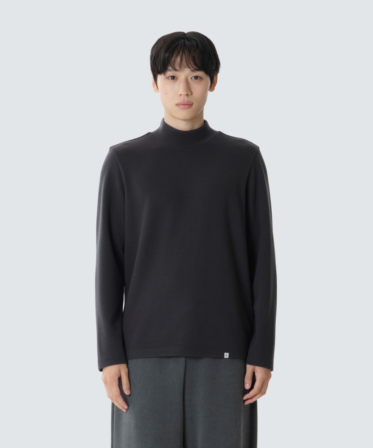 스노우피크 어패럴(SNOWPEAK APPAREL) 골지 모크넥 긴팔 티셔츠 (S26FMFTL32) Charcoal