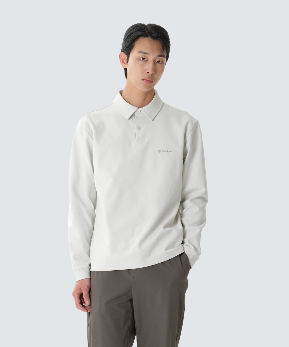 스노우피크 어패럴(SNOWPEAK APPAREL) 퀵드라이 폴로 긴팔 티셔츠 (S26FMFPS10) Stone Gray