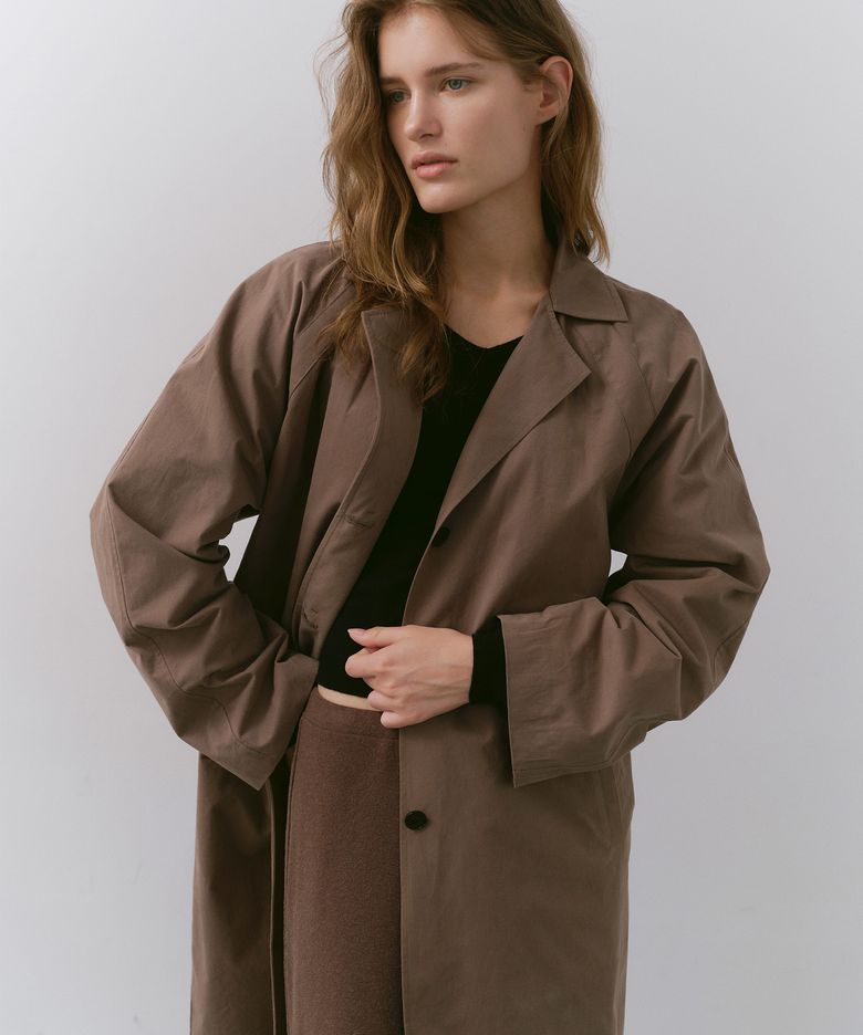 PANEL FRONT TRENCH COAT, MOCHA
