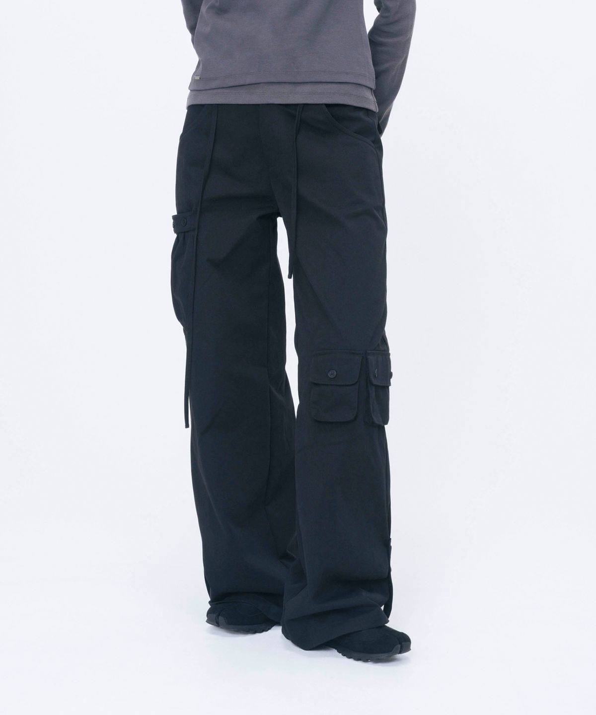 미세키서울(MISEKI SEOUL) Shirring pocket wide pants BLACK