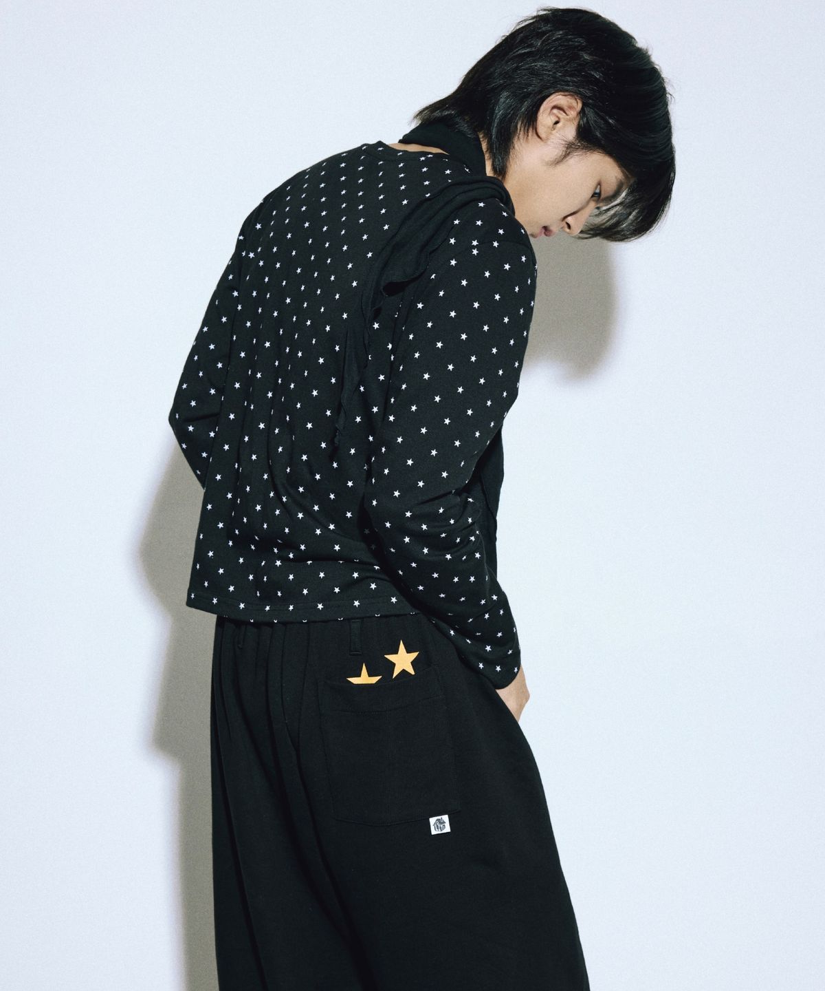 릿하우스사운드(LITHAUSOUND) Layerd Star Tee Black
