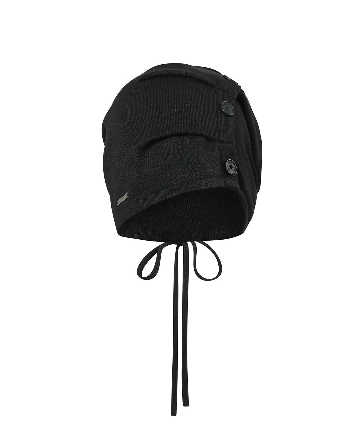 미세키서울(MISEKI SEOUL) Cowl shirring string beanie BLACK