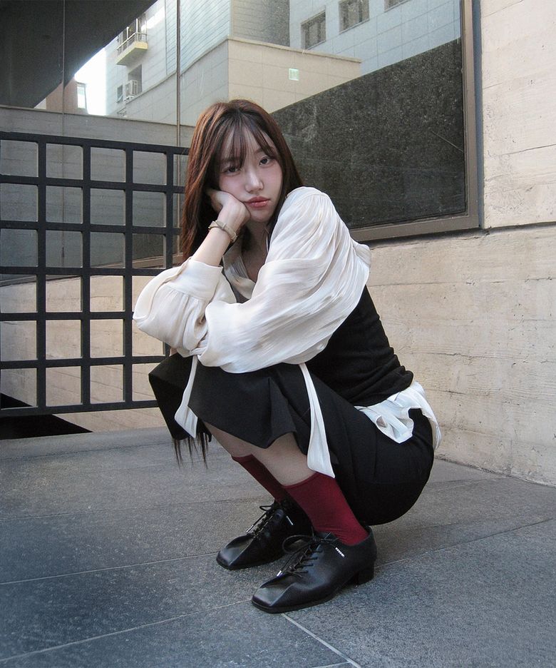 [+3.5cm 초경량] PLEAT SQUARE LACE UP LOAFER