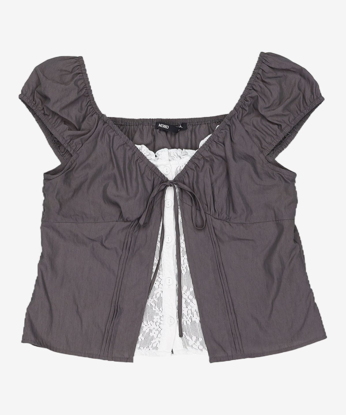 미쏘(MIXXO) 배색 레이어드 블라우스_MIWBWG609G L