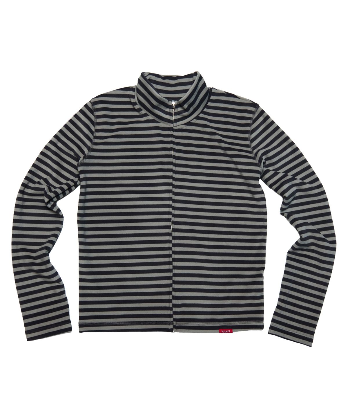 크루치(KRUCHI) STRIPE HALF ZIP UP (GREY) WOMENS