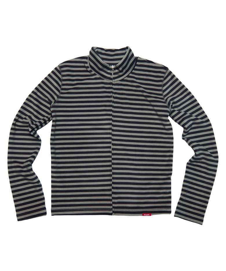 STRIPE HALF ZIP UP (GREY) WOMENS