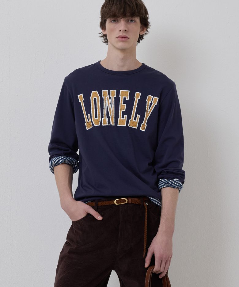 LONELY/LOVELY REVERSIBLE LONG SLEEVE T-SHIRT NAVY