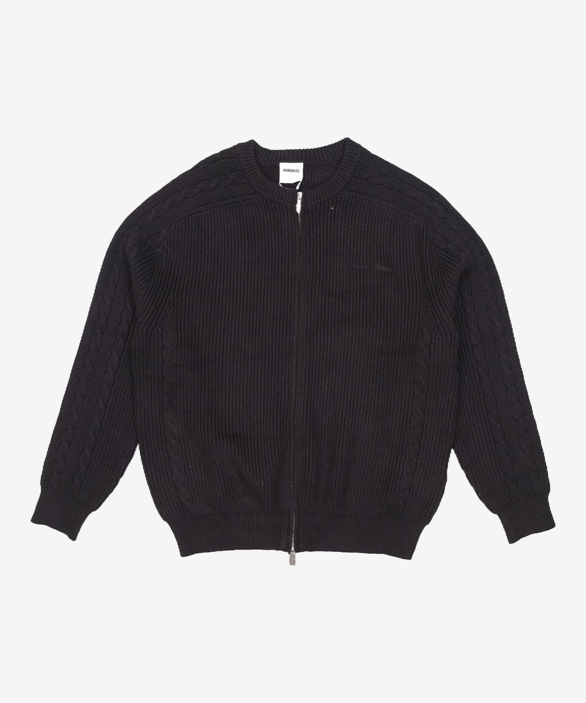 노매뉴얼(NOMANUAL) ANOMALY KNIT ZIP-UP - BLACK L