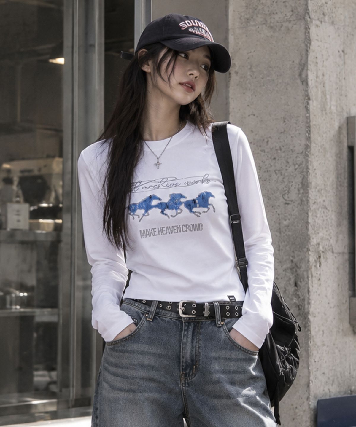 페이드(PEID) PD 블루홀스 슬림핏 긴팔티 2color