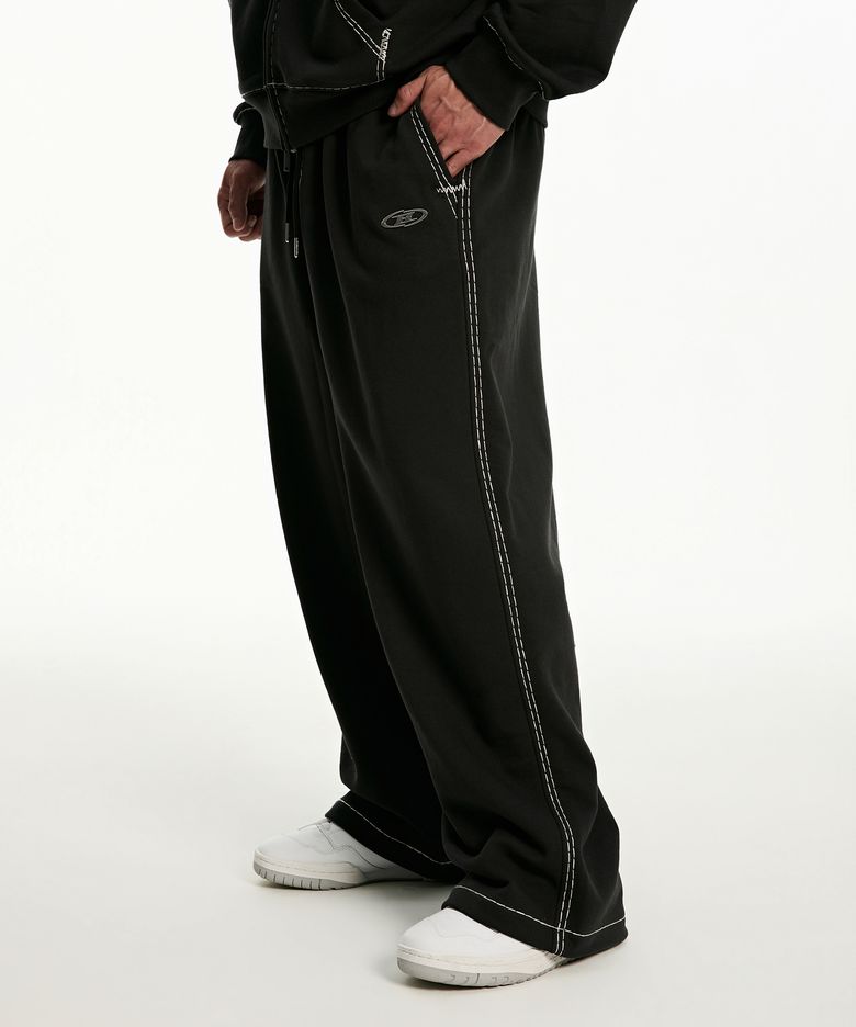 CHROME B BOLD LINE SWEAT PANTS [WASHED BLACK]