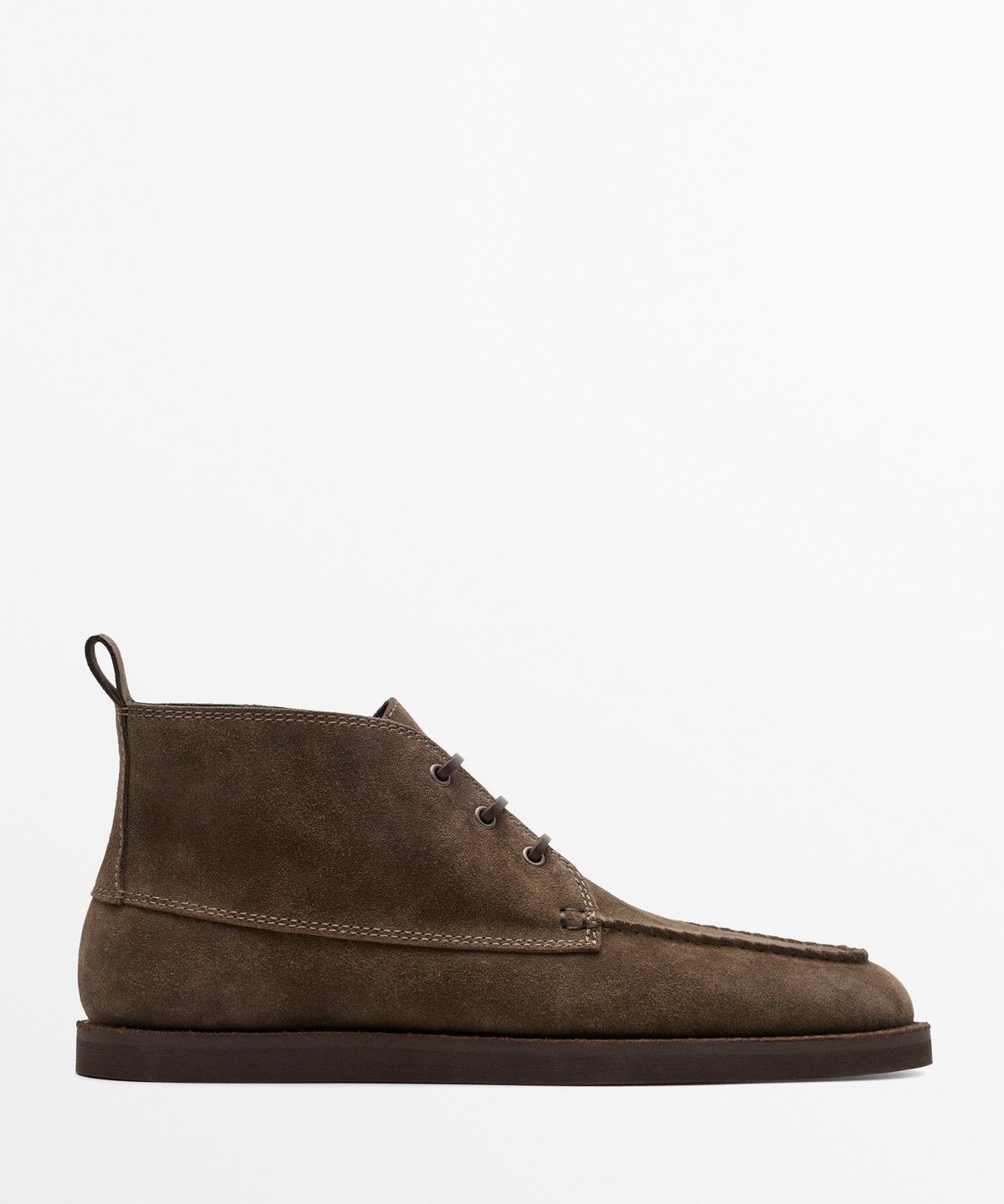 마시모두띠(MASSIMO DUTTI) 스플릿 스웨이드 스티치 앵클 부츠