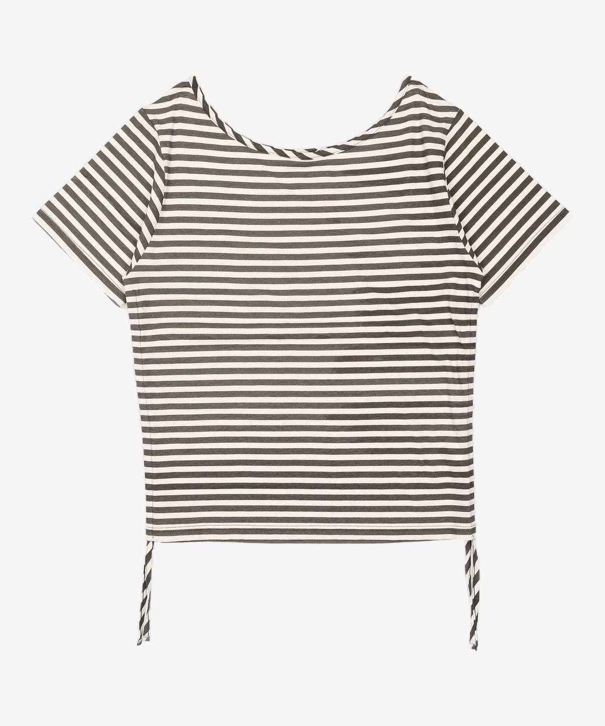 큐리티(CURETTY) C SIDE SHIRRING OFF-SHOULDER T-SHIRT_BLACK S