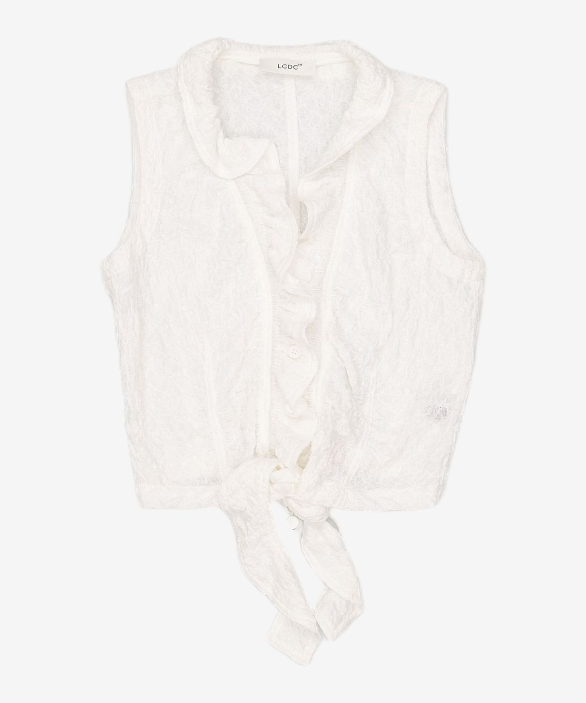 엘씨디씨티엠(LCDC™) RUFFLED SLEEVELESS SHIRT (IVORY) S