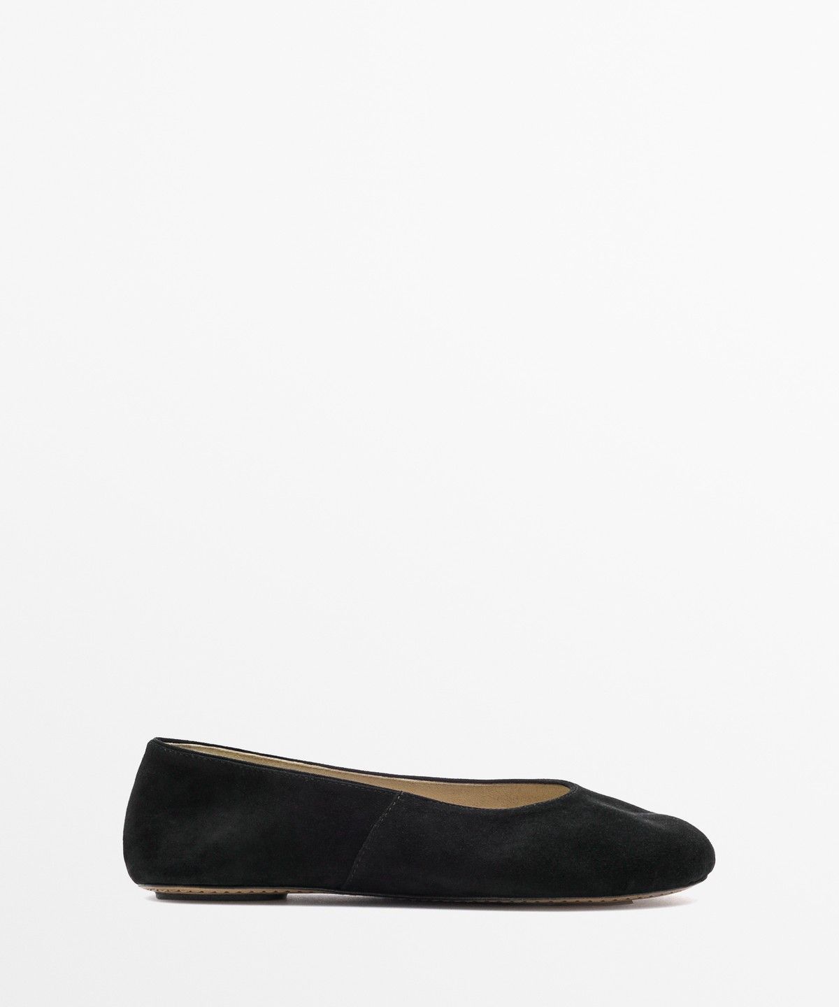 마시모두띠(MASSIMO DUTTI) 소프트 스웨이드 염소 가죽 발레리나 슈즈