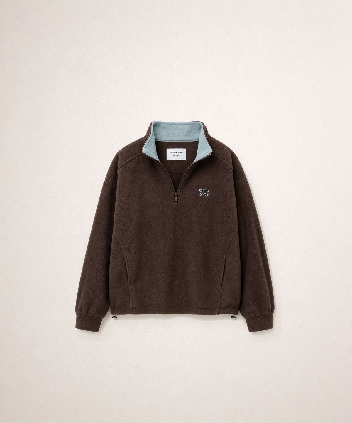 320쇼룸(320SHOWROOM) Two-Tone Fleece Half-Zip Pullover Brown