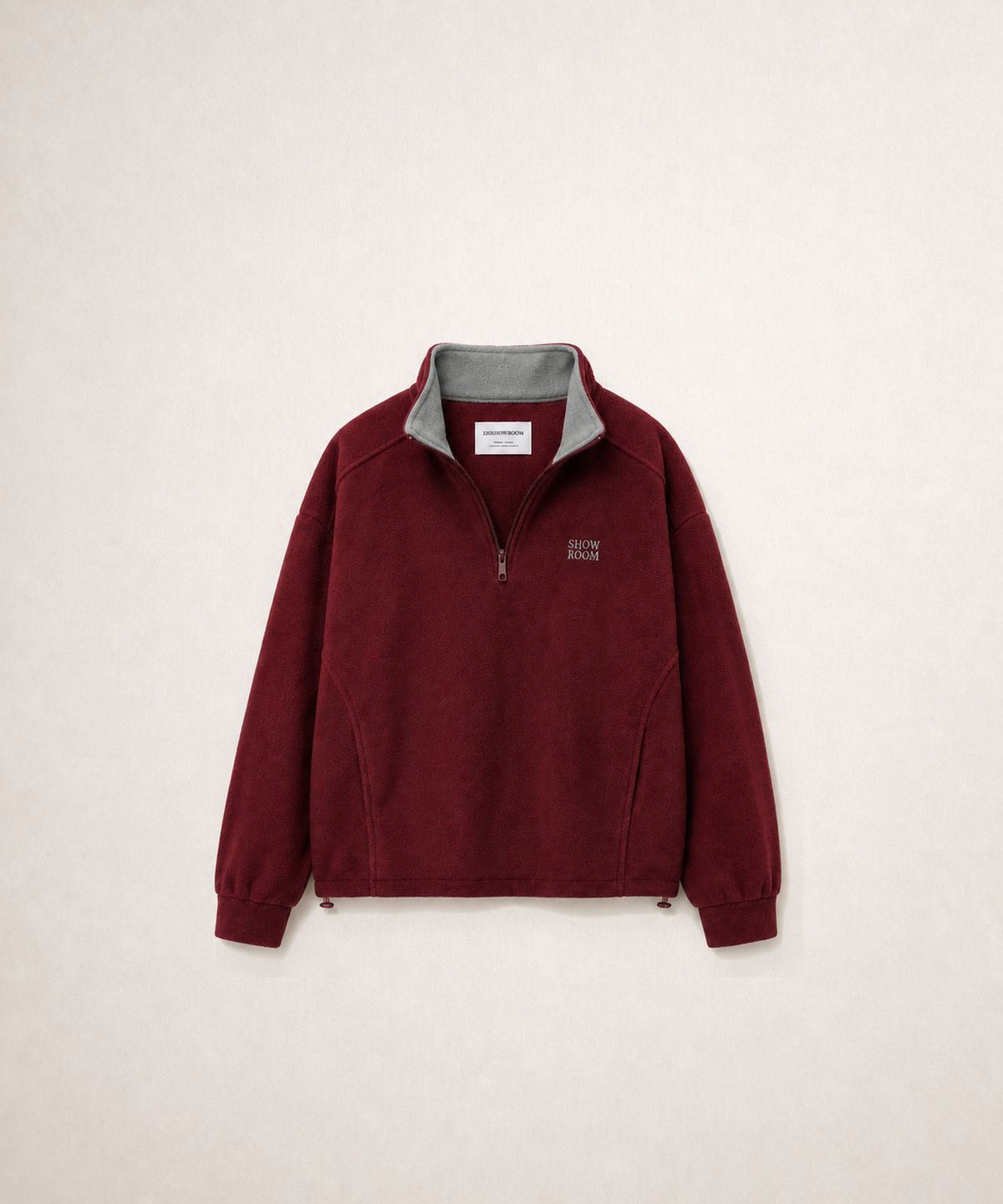 320쇼룸(320SHOWROOM) Two-Tone Fleece Half-Zip Pullover Red
