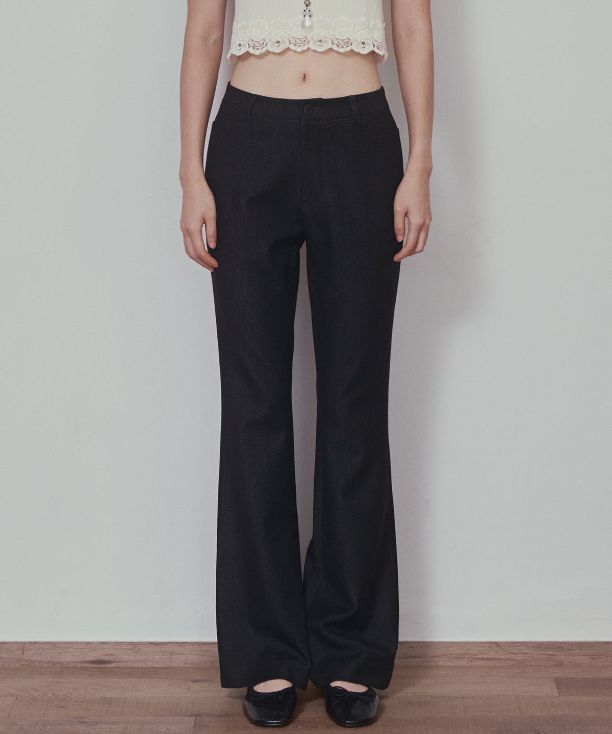 오앨(OUEL) BOOTS CUT PANTS_BLACK JEANS