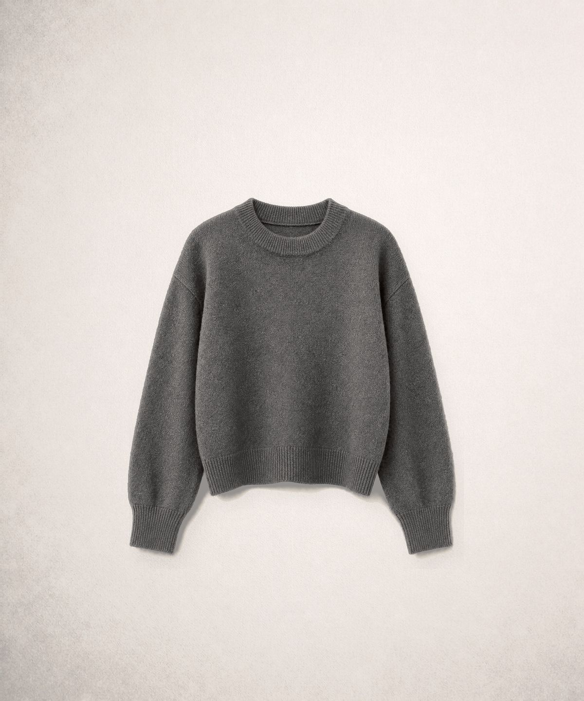 320쇼룸(320SHOWROOM) Wool Blend Brushed Crew Neck Knit Sweater Gray