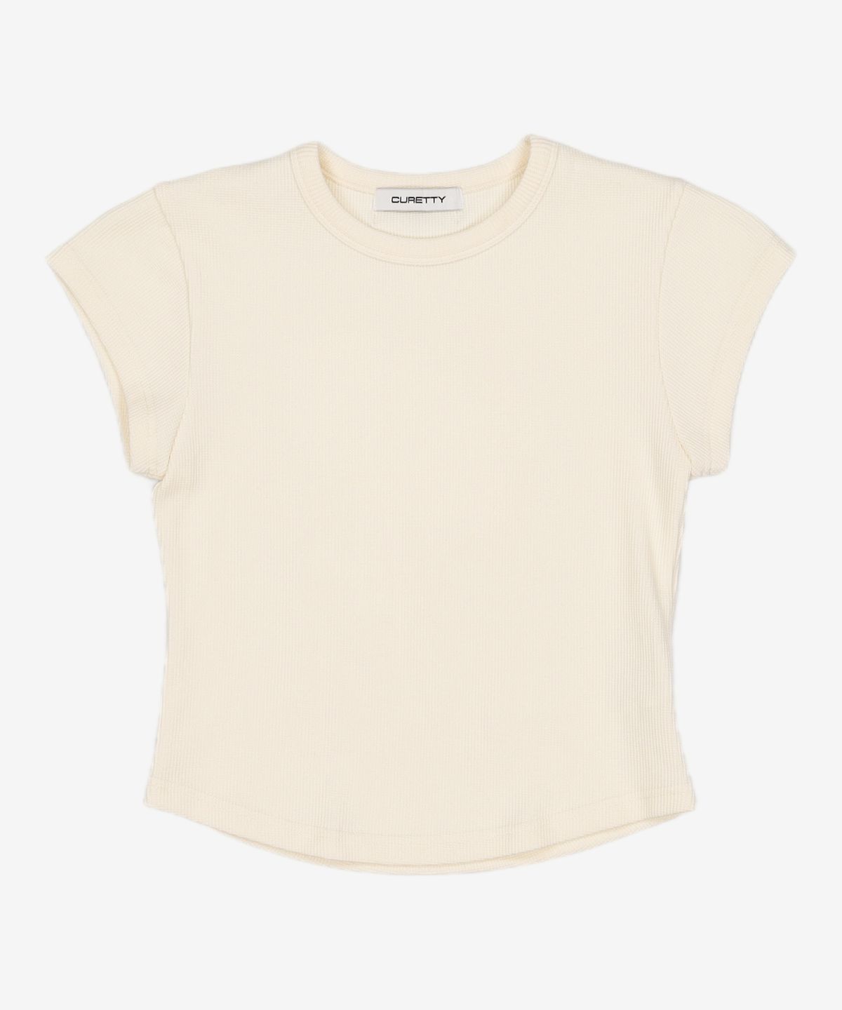 큐리티(CURETTY) C 90S LINE WAFFLE BASIC T-SHIRT_CREAM S