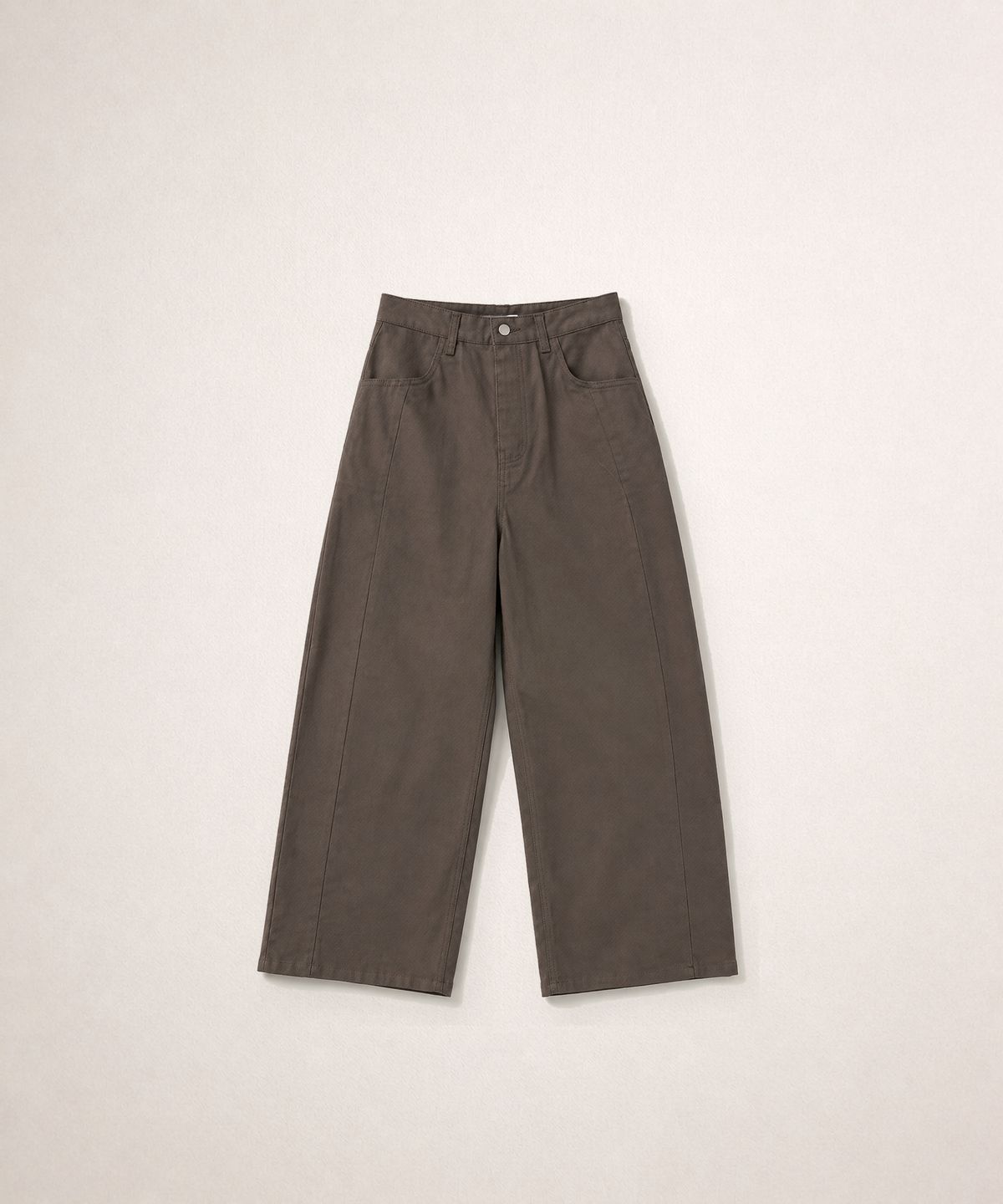 320쇼룸(320SHOWROOM) Panel Seam Semi Balloon Cotton Pants Brown