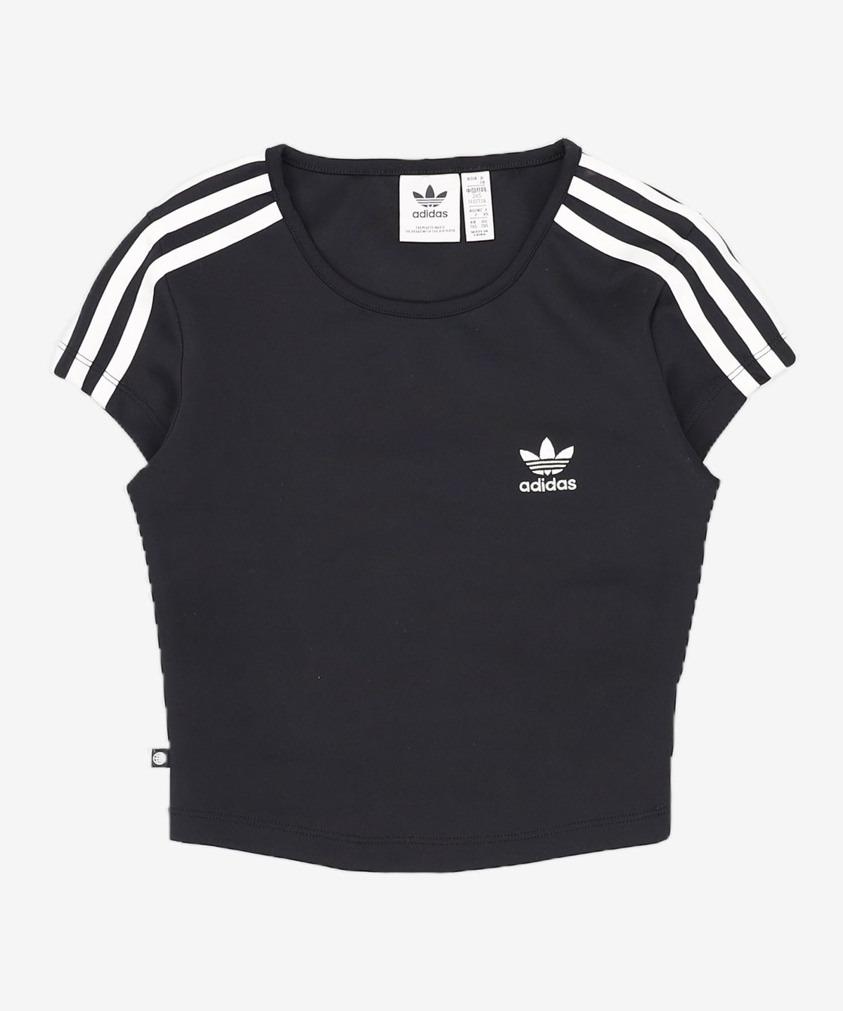 아디다스(ADIDAS) 클래식 크롭 3S 티 - 블랙 / HM4710 XXS