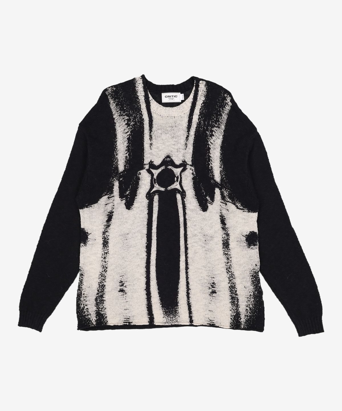 크리틱(CRITIC) VINTAGE WORMHOLE LONG SLEEVE KNIT BLACK XL