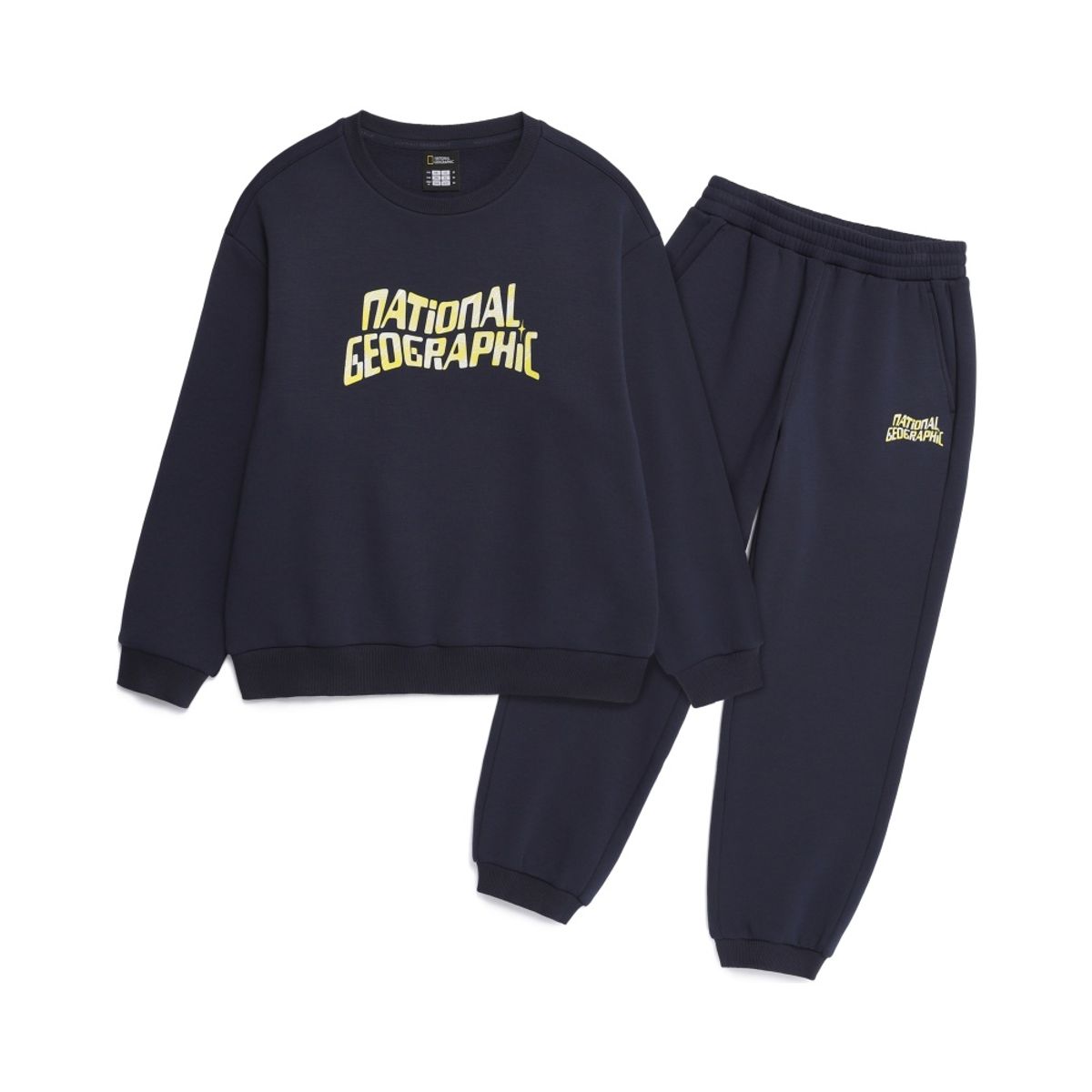 내셔널지오그래픽 키즈(NATIONAL GEOGRAPHIC KIDS) K264UPB910 기모 맨투맨 상하 SET NAVY